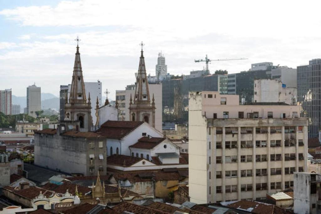 Centro Da Cidade Com Vista Para O Cristo Rio de Janeiro Bagian luar foto